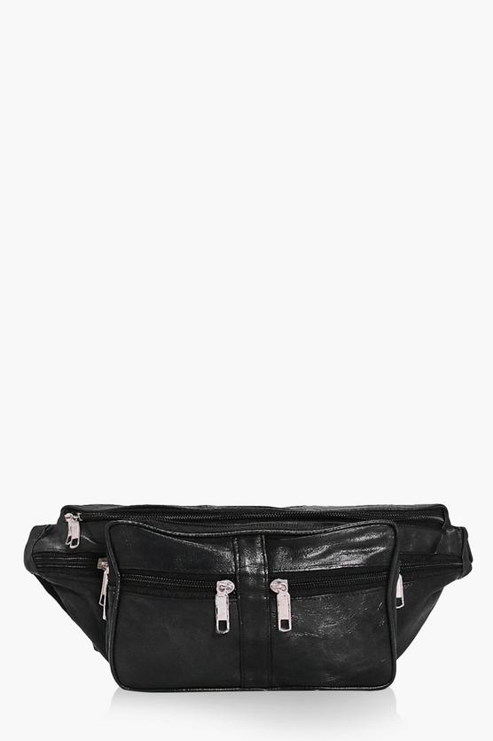 Cerys Multi Zip Front Leather Bumbag